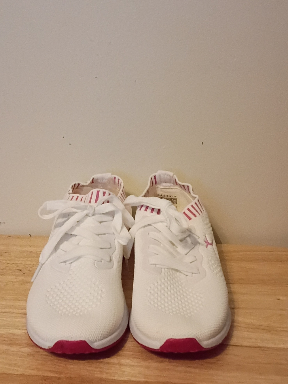 Women's White and Pink Athletic Sneakers